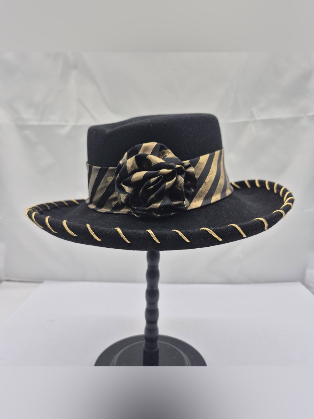 VTG Bollman Hat Co Excello Line Premium Ellie Style Wool Church Derby Rosette